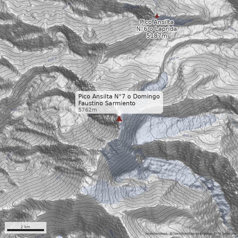 Mapa Pico Ansilta N°7 o Domingo Faustino Sarmiento