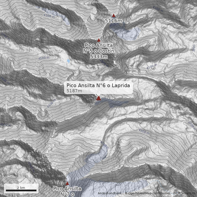 Mapa Pico Ansilta N°6 o Laprida