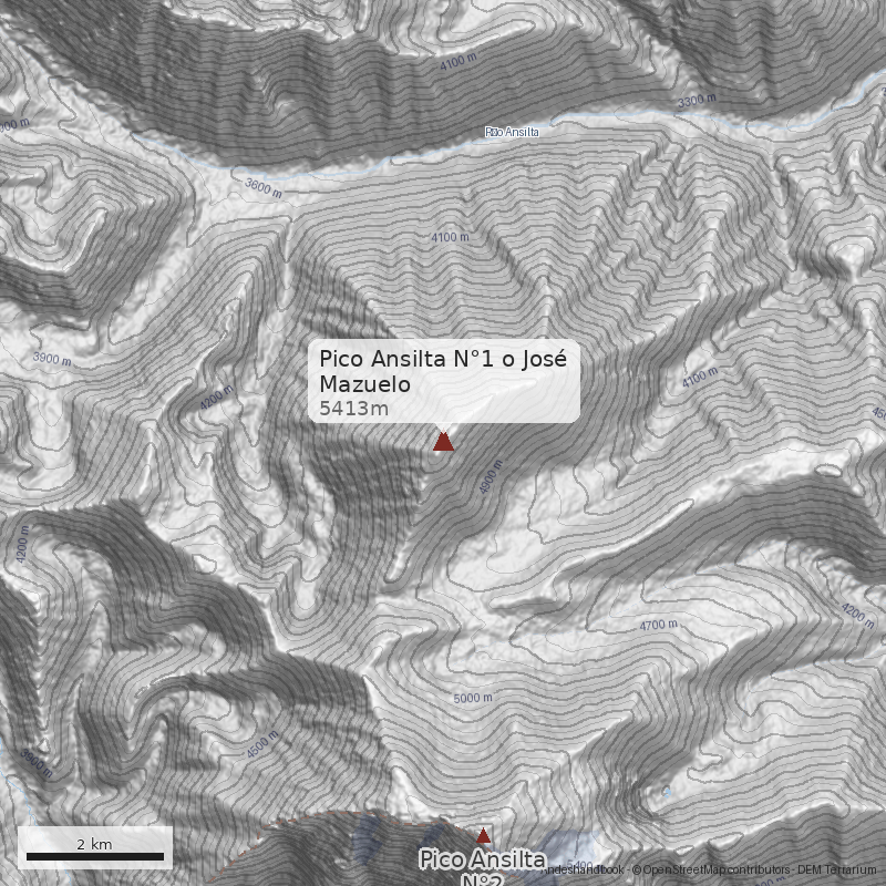 Mapa Pico Ansilta N°1 o José Mazuelo