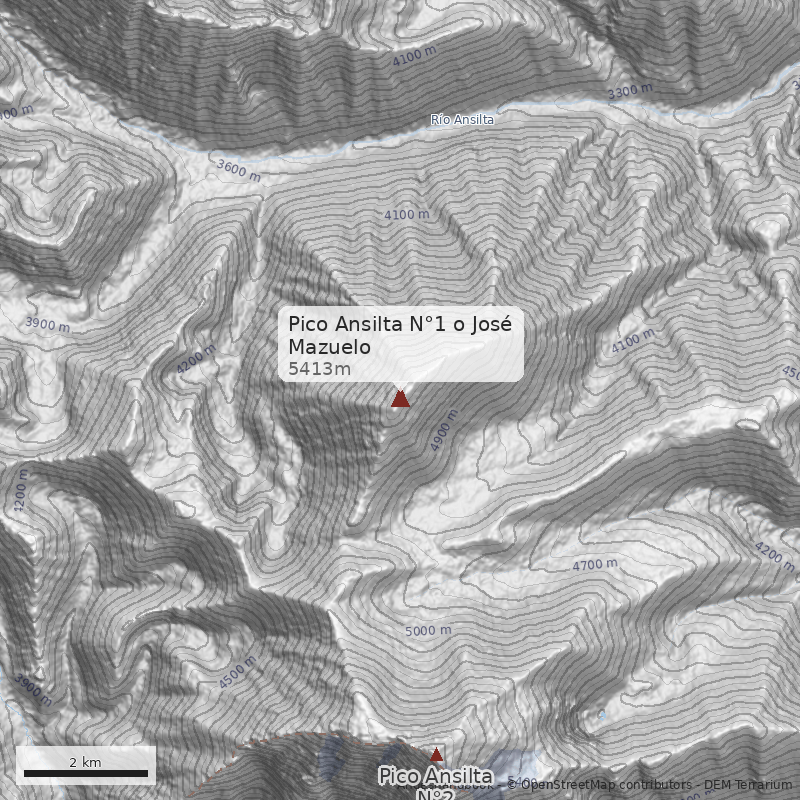 Mapa Pico Ansilta N°1 o José Mazuelo