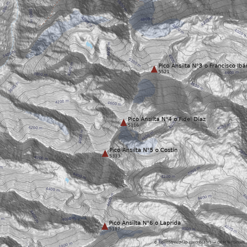 Mapa Pico Ansilta N°4 o Fidel Díaz