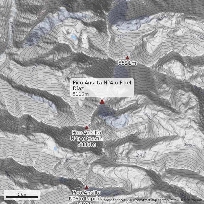 Mapa Pico Ansilta N°4 o Fidel Díaz
