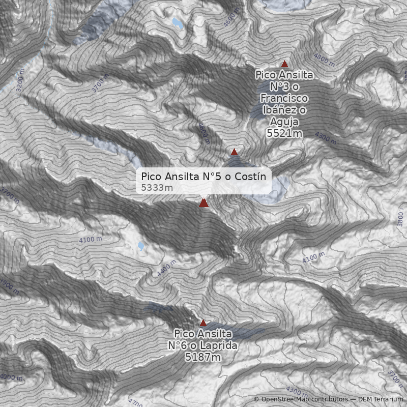 Mapa Pico Ansilta N°5 o Costín