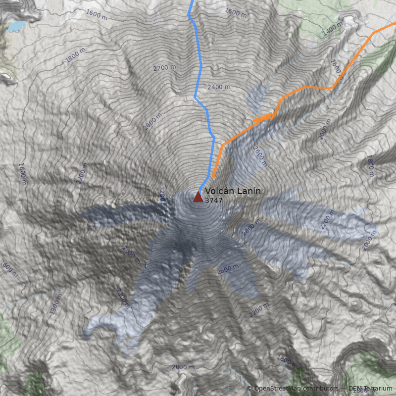 Mapa Volcán Lanín