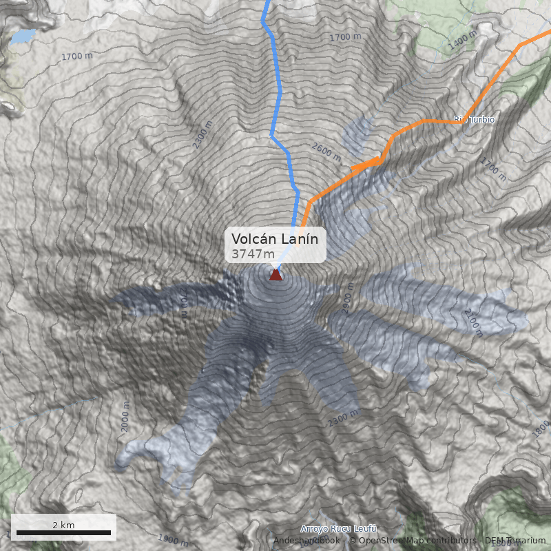 Mapa Volcán Lanín