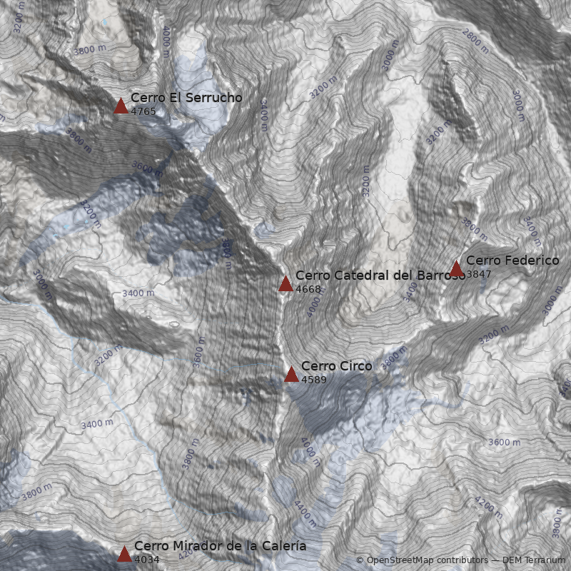 Mapa Cerro Catedral del Barroso