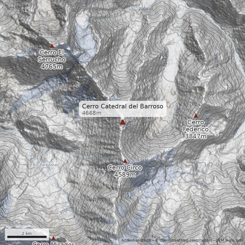Mapa Cerro Catedral del Barroso