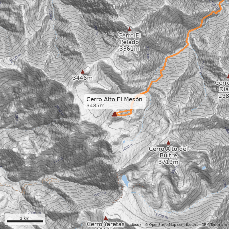 Mapa Cerro Alto El Mesón
