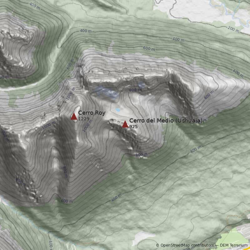 Mapa Cerro del Medio (Ushuaia)