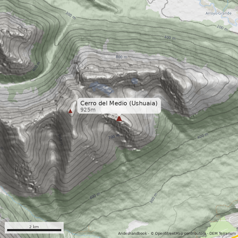 Mapa Cerro del Medio (Ushuaia)
