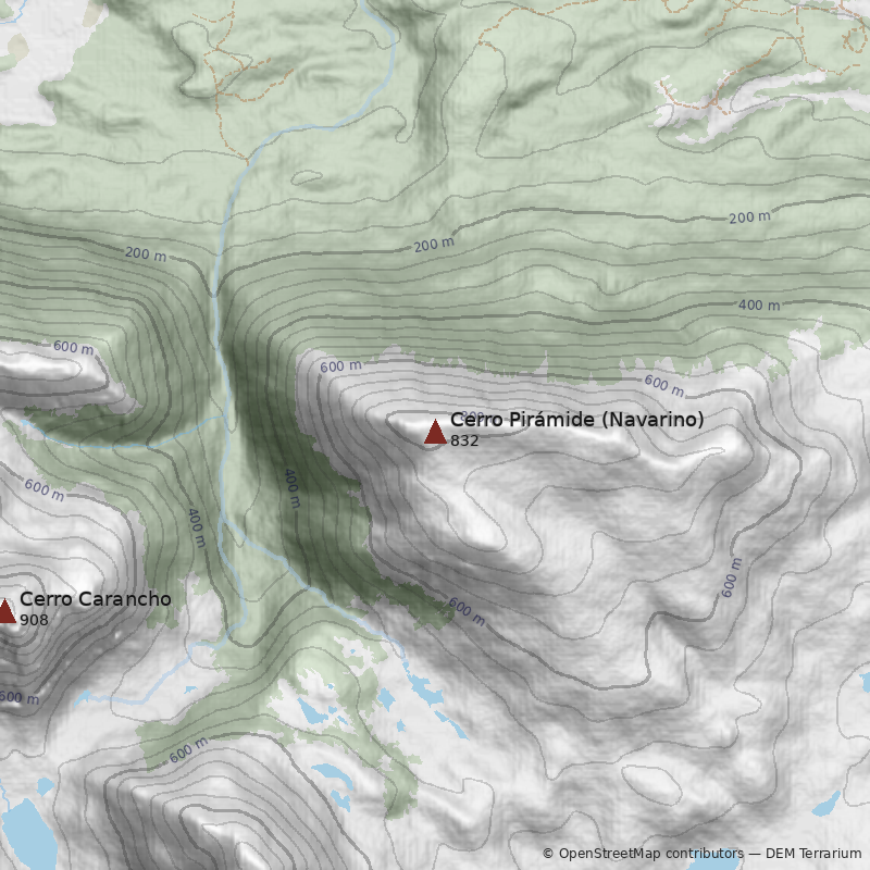 Mapa Cerro Pirámide (Navarino)