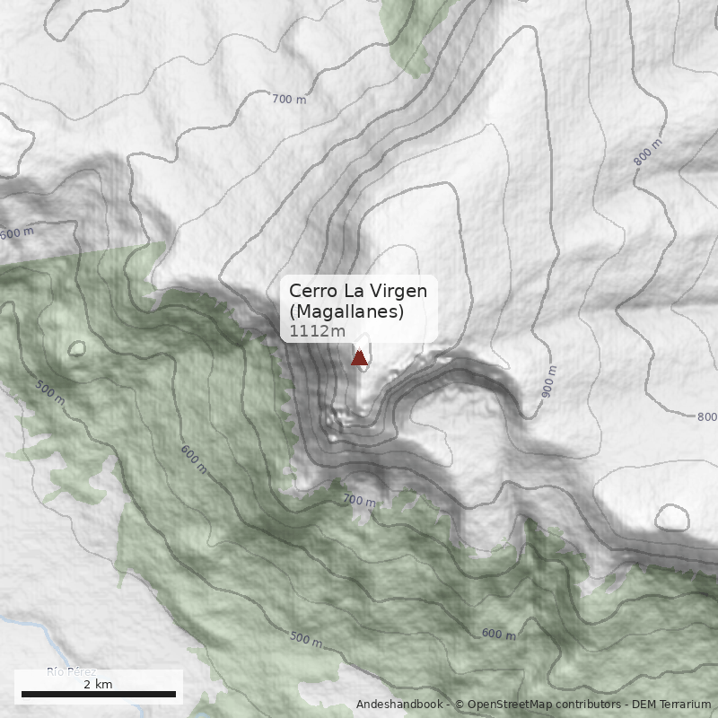 Mapa Cerro La Virgen (Magallanes)