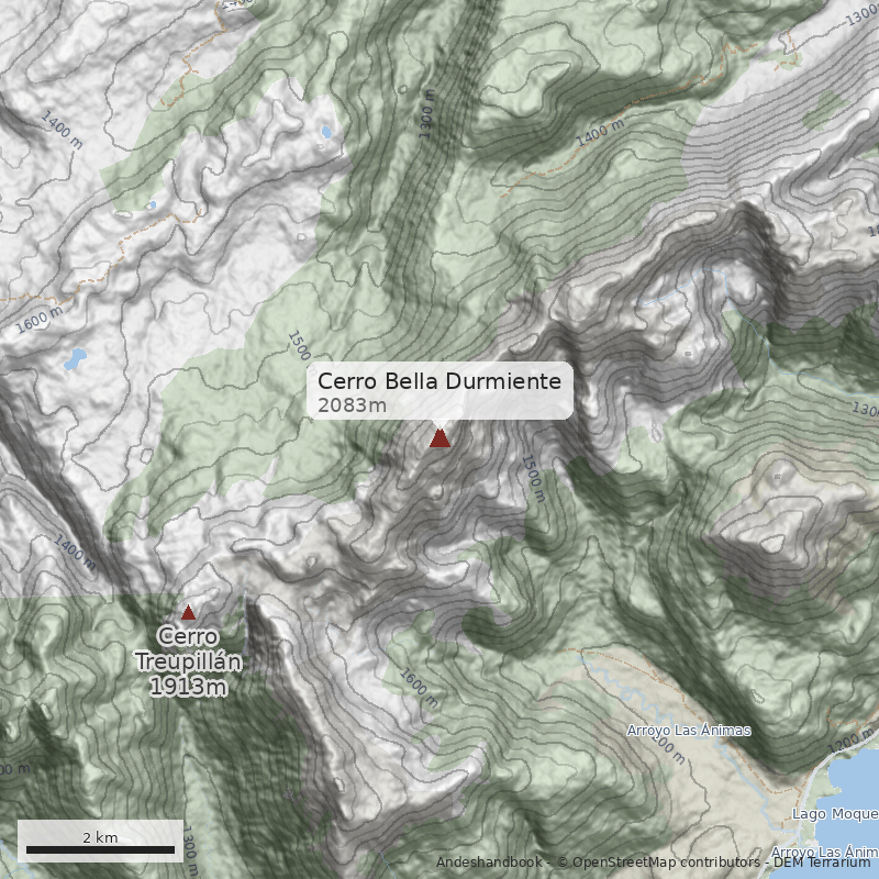 Mapa Cerro Bella Durmiente