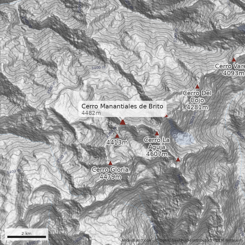 Mapa Cerro Manantiales de Brito 