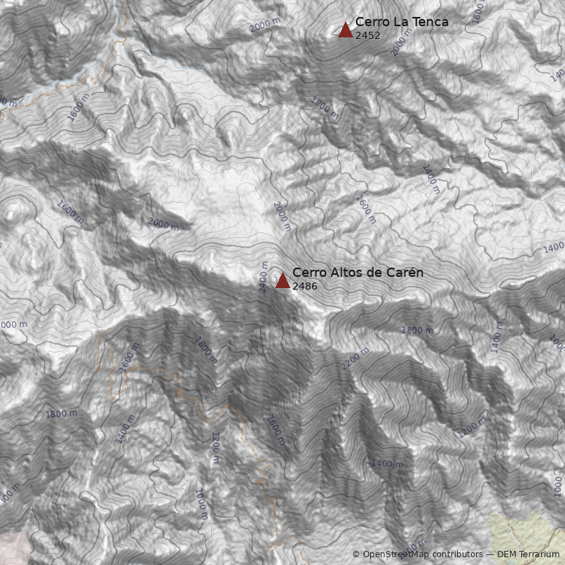 Mapa Cerro Altos de Carén
