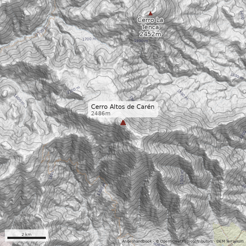 Mapa Cerro Altos de Carén
