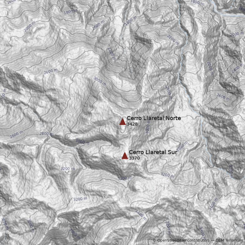 Mapa Cerro Llaretal Norte