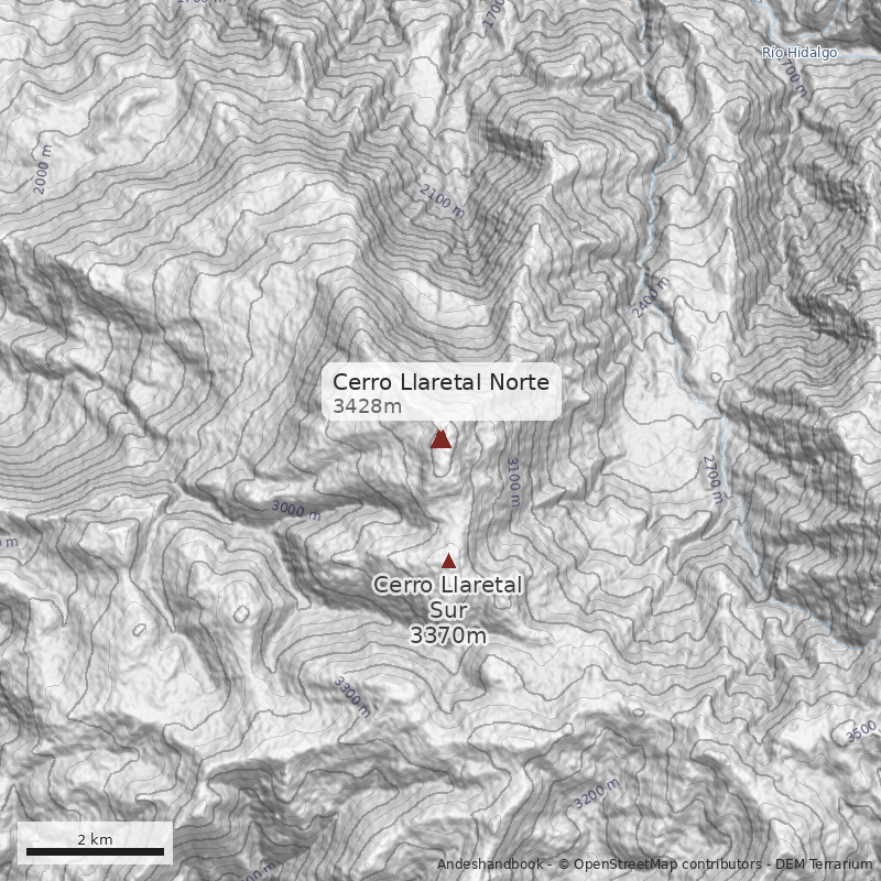 Mapa Cerro Llaretal Norte