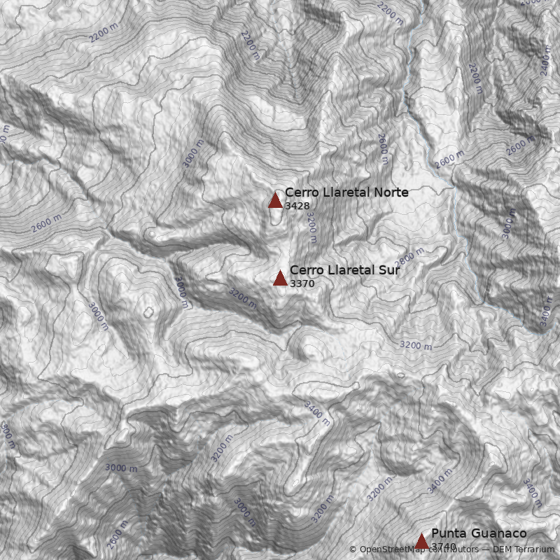 Mapa Cerro Llaretal Sur