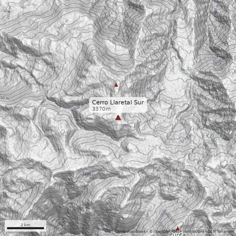 Mapa Cerro Llaretal Sur
