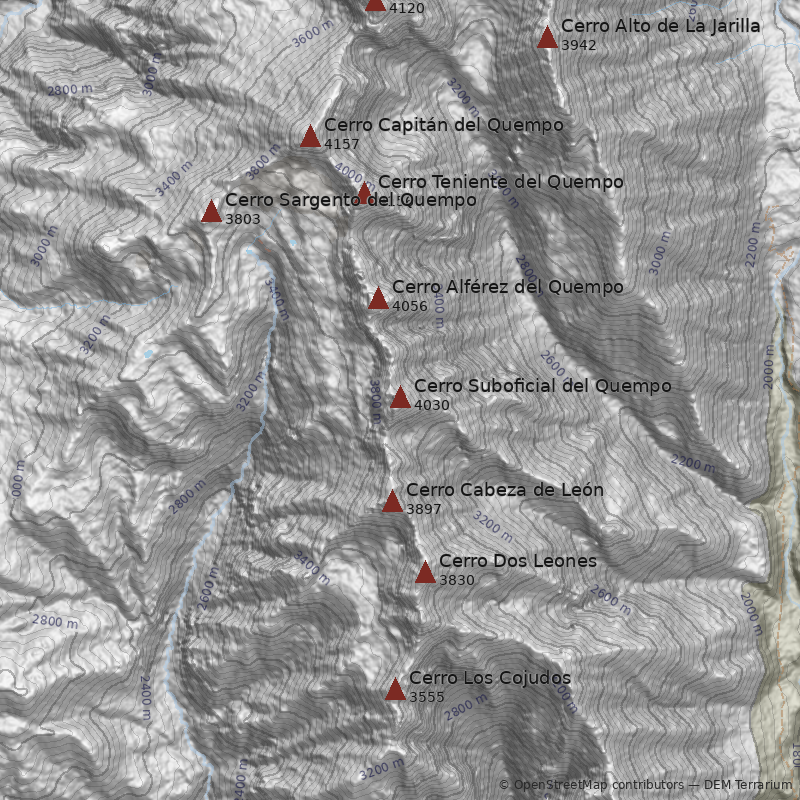Mapa Cerro Suboficial del Quempo