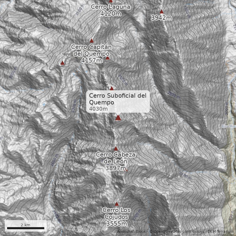 Mapa Cerro Suboficial del Quempo