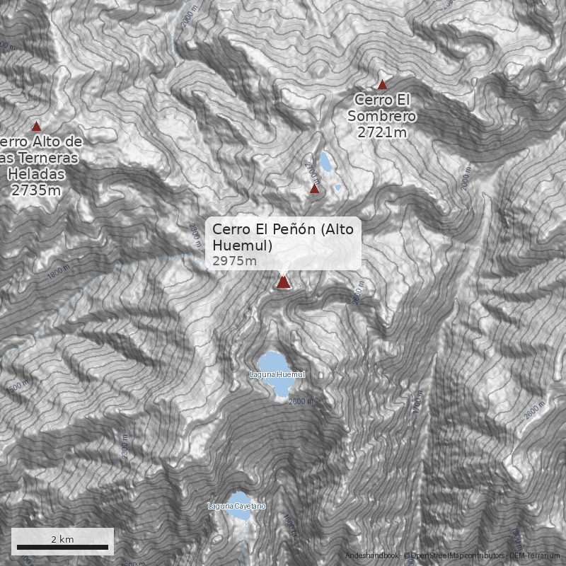 Mapa Cerro El Peñón (Alto Huemul)