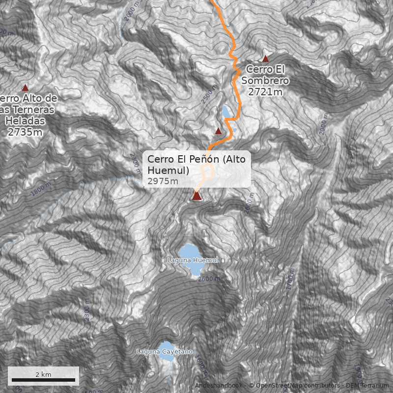 Mapa Cerro El Peñón (Alto Huemul)