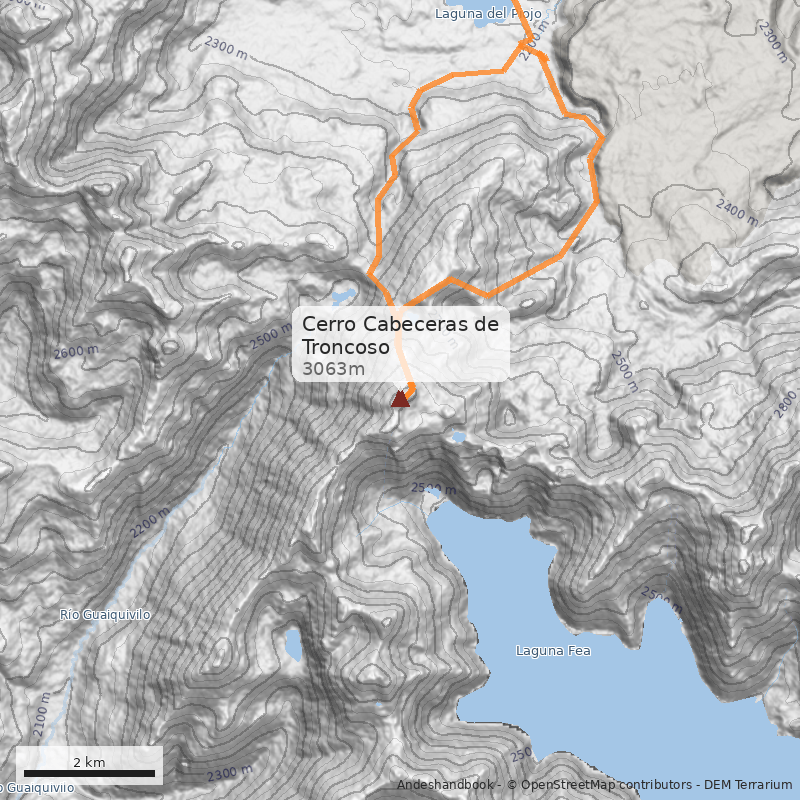 Mapa Cerro Cabeceras de Troncoso