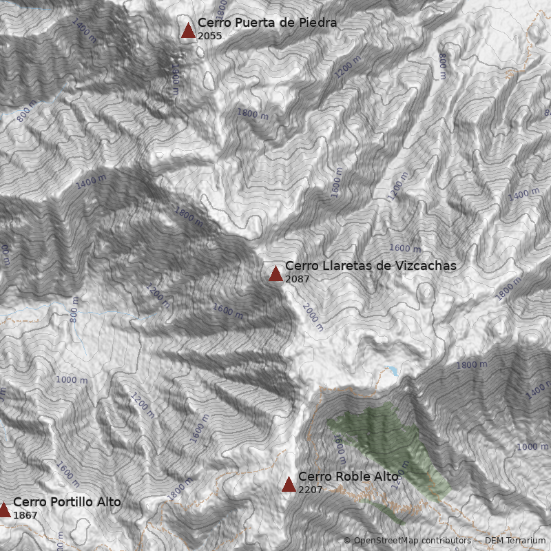 Mapa Cerro Llaretas de Vizcachas 