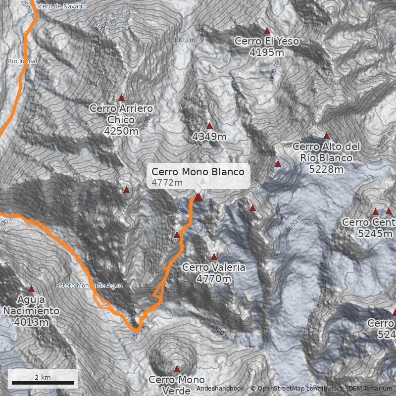 Mapa Cerro Mono Blanco