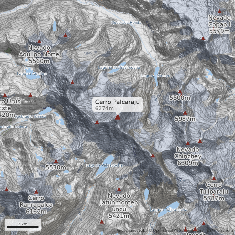 Mapa Cerro Palcaraju