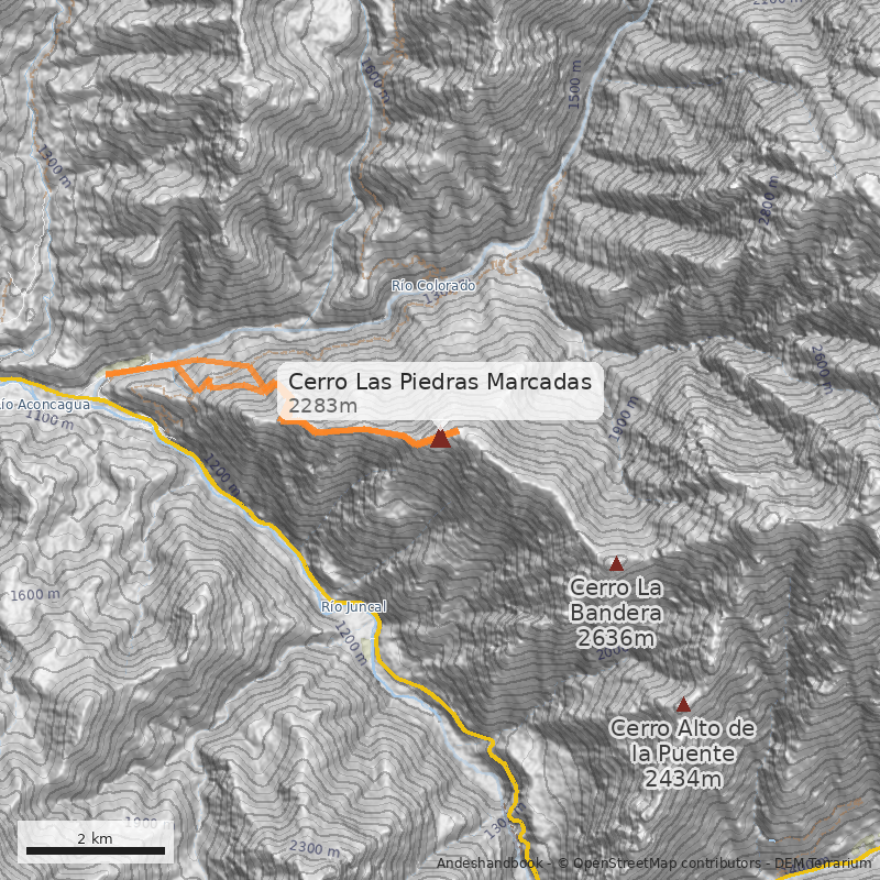 Mapa Cerro Las Piedras Marcadas