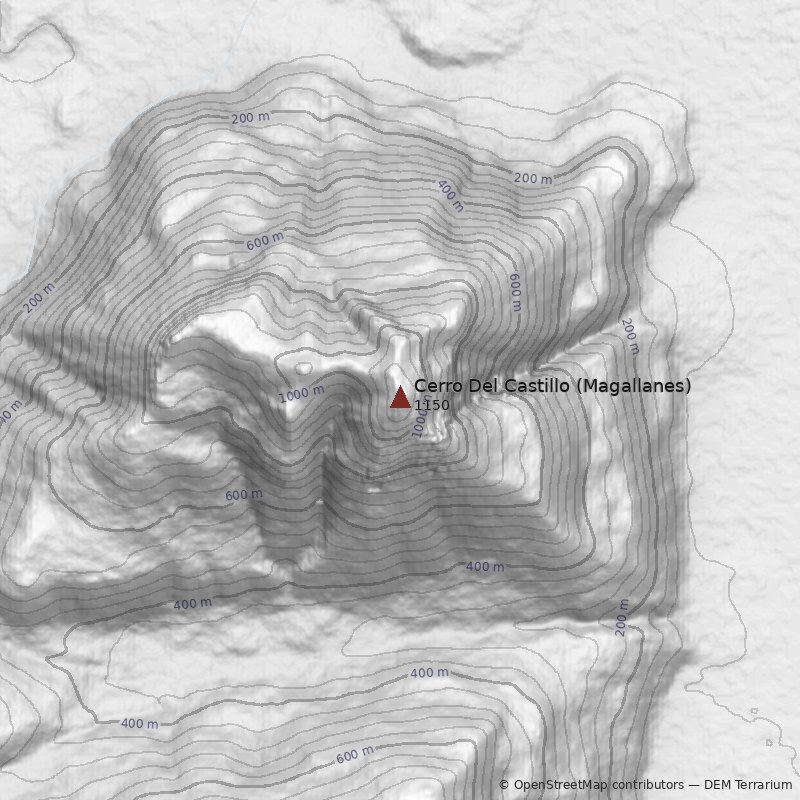 Mapa Cerro Del Castillo (Magallanes)