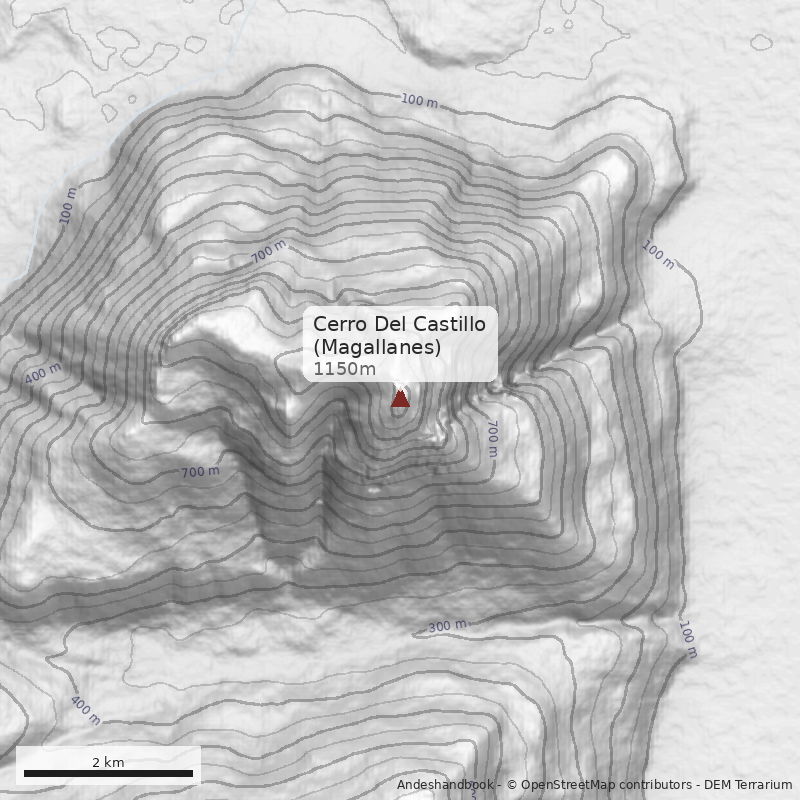 Mapa Cerro Del Castillo (Magallanes)