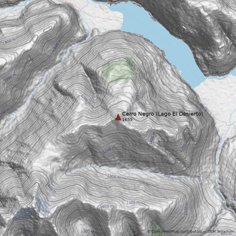Mapa Cerro Negro (Lago El Desierto)