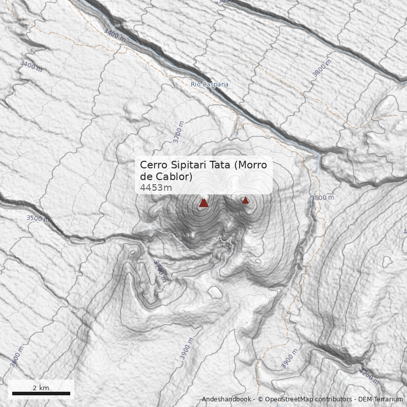 Mapa Cerro Sipitari Tata (Morro de Cablor)