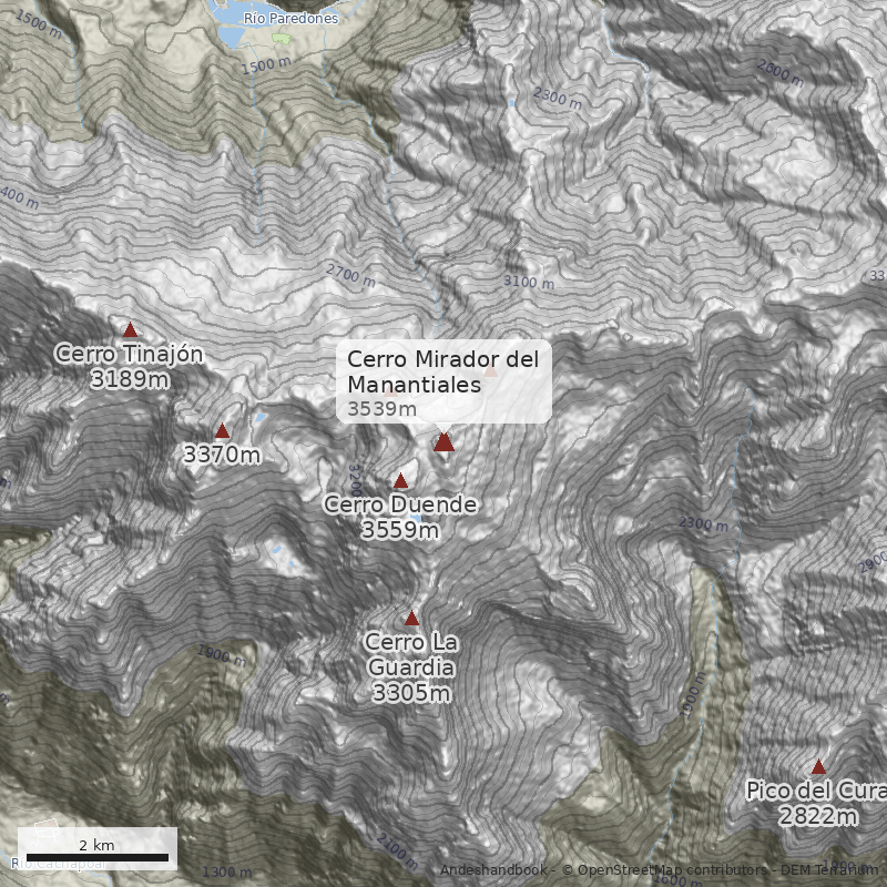 Mapa Cerro Mirador del Manantiales