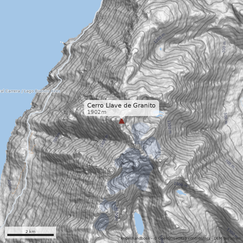 Mapa Cerro Llave de Granito