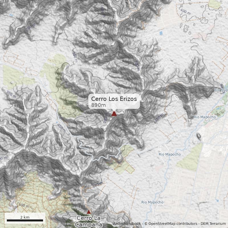 Mapa Cerro Los Erizos