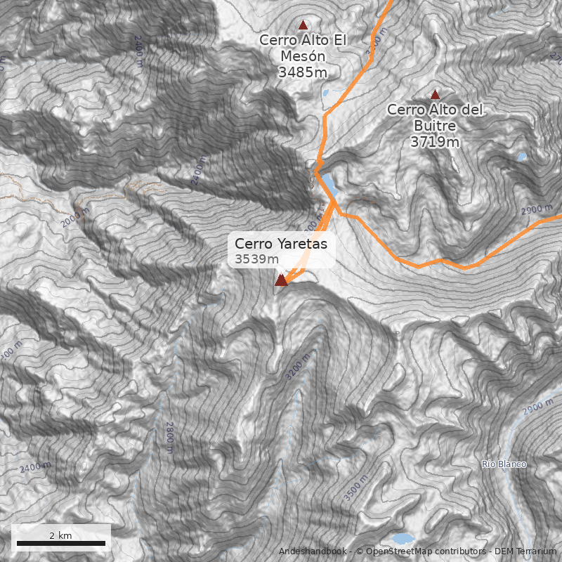 Mapa Cerro Yaretas