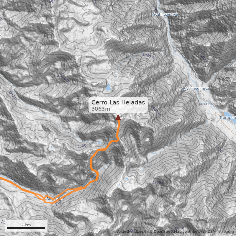 Mapa Cerro Las Heladas