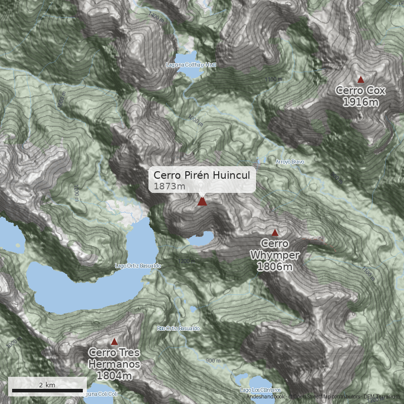 Mapa Cerro Pirén Huincul