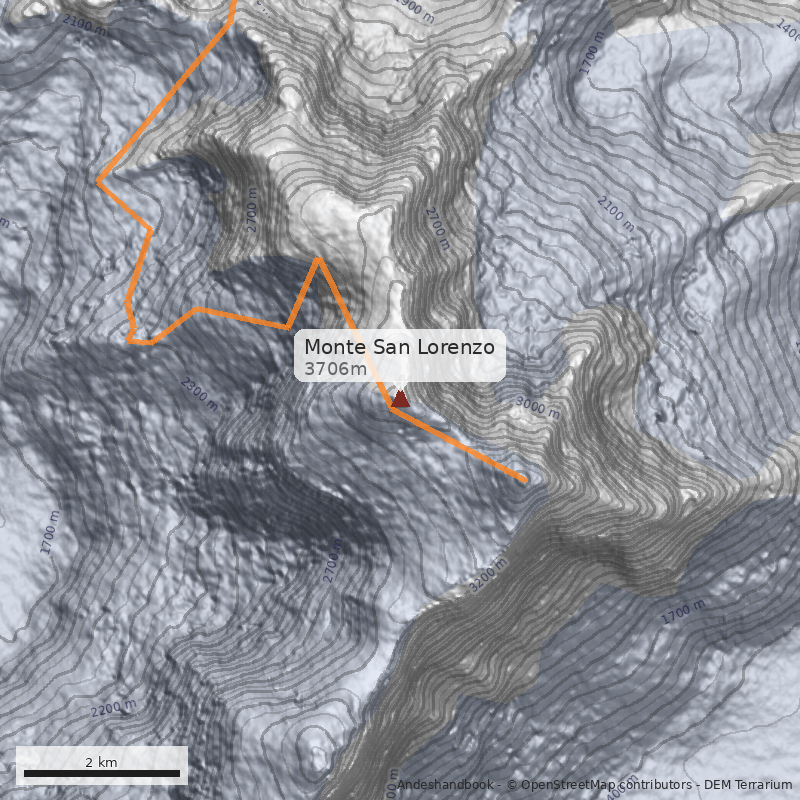 Mapa Monte San Lorenzo