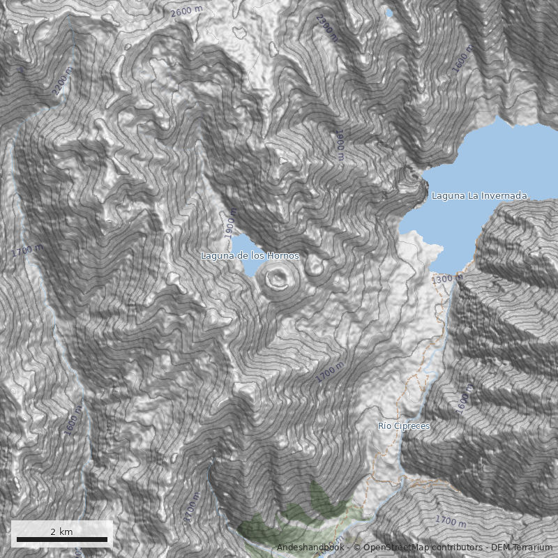 Mapa Volcán Los Hornitos