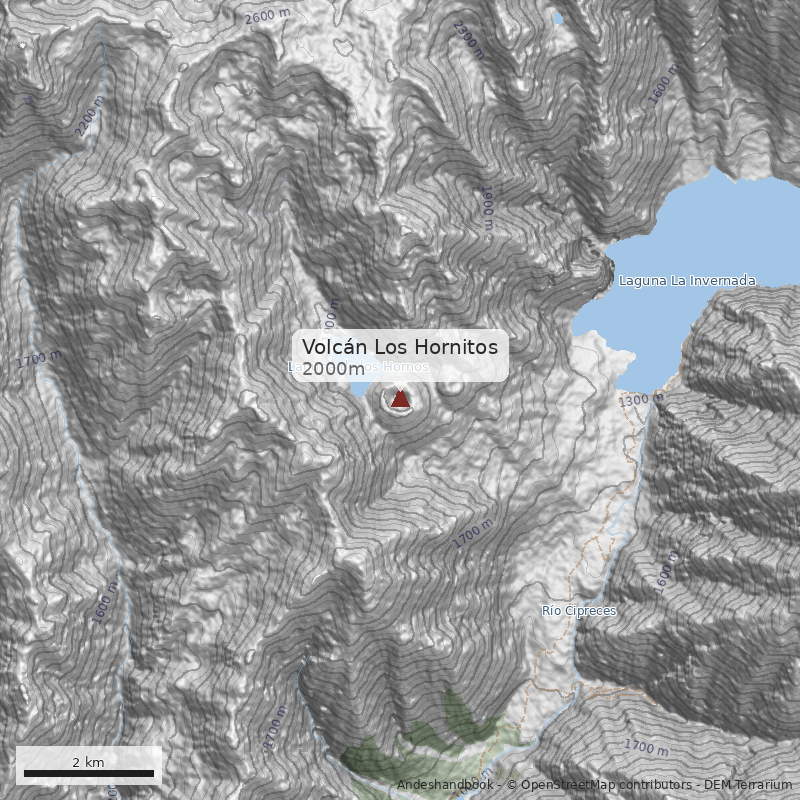 Mapa Volcán Los Hornitos