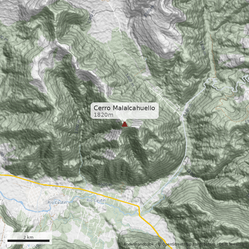 Mapa Cerro Malalcahuello