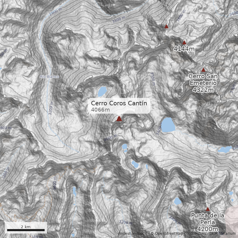 Mapa Cerro Coros Cantín