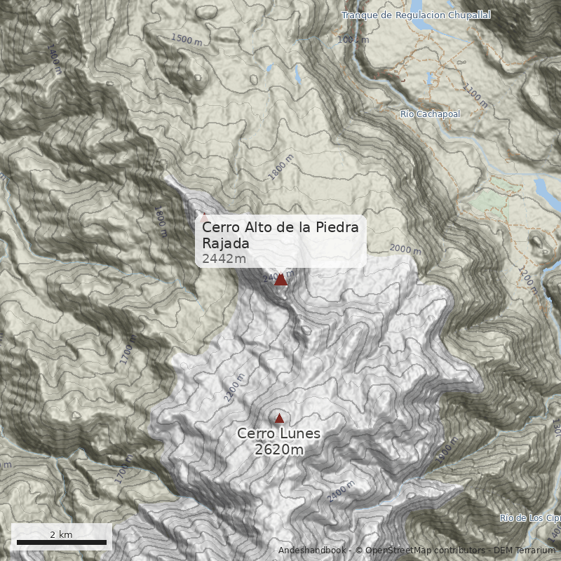 Mapa Cerro Alto de la Piedra Rajada