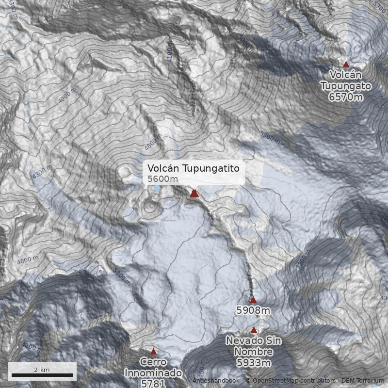 Mapa Volcán Tupungatito
